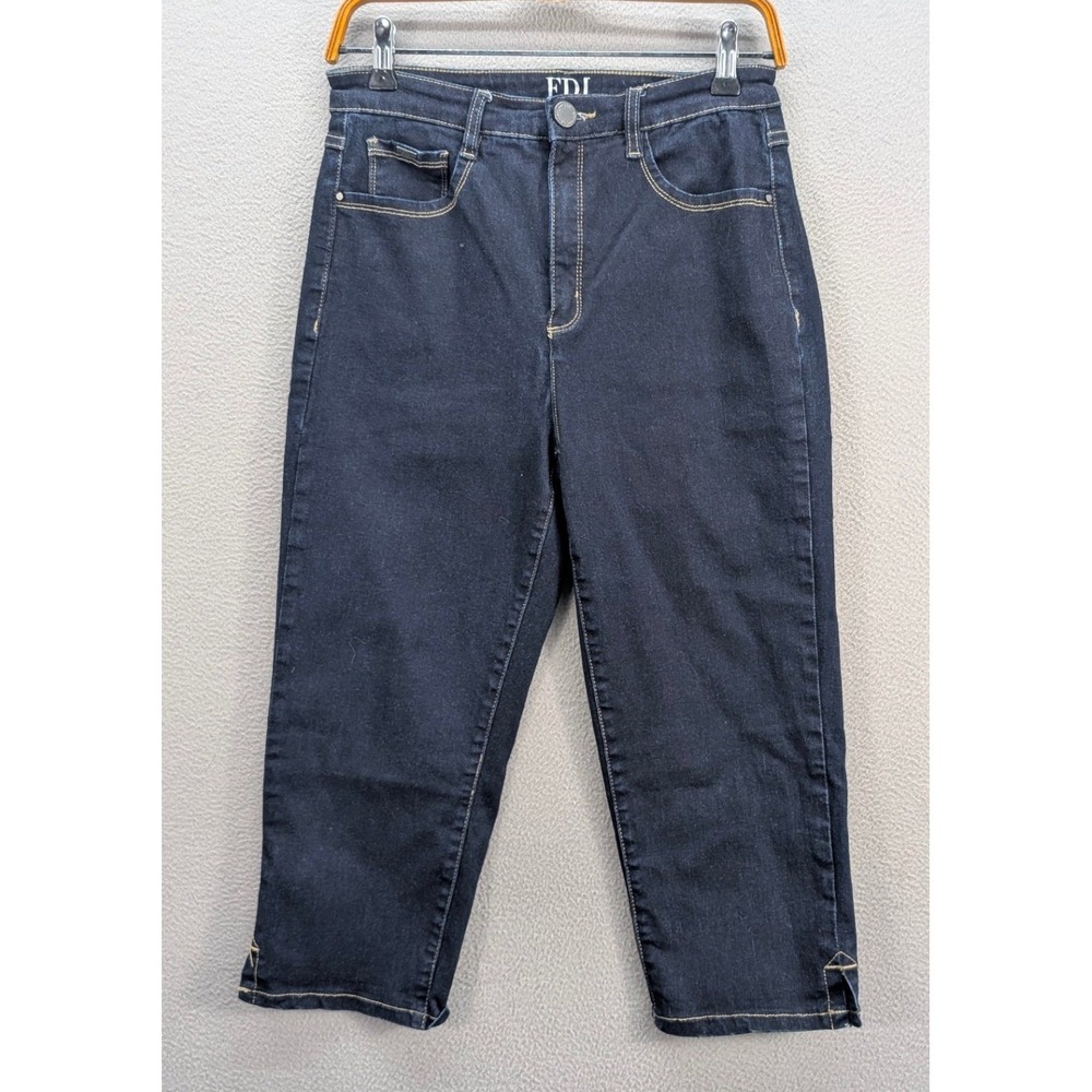 FDJ French Dressing Jeans Women's Size 10 Capri Dark Wash Cropped Denim Stretch